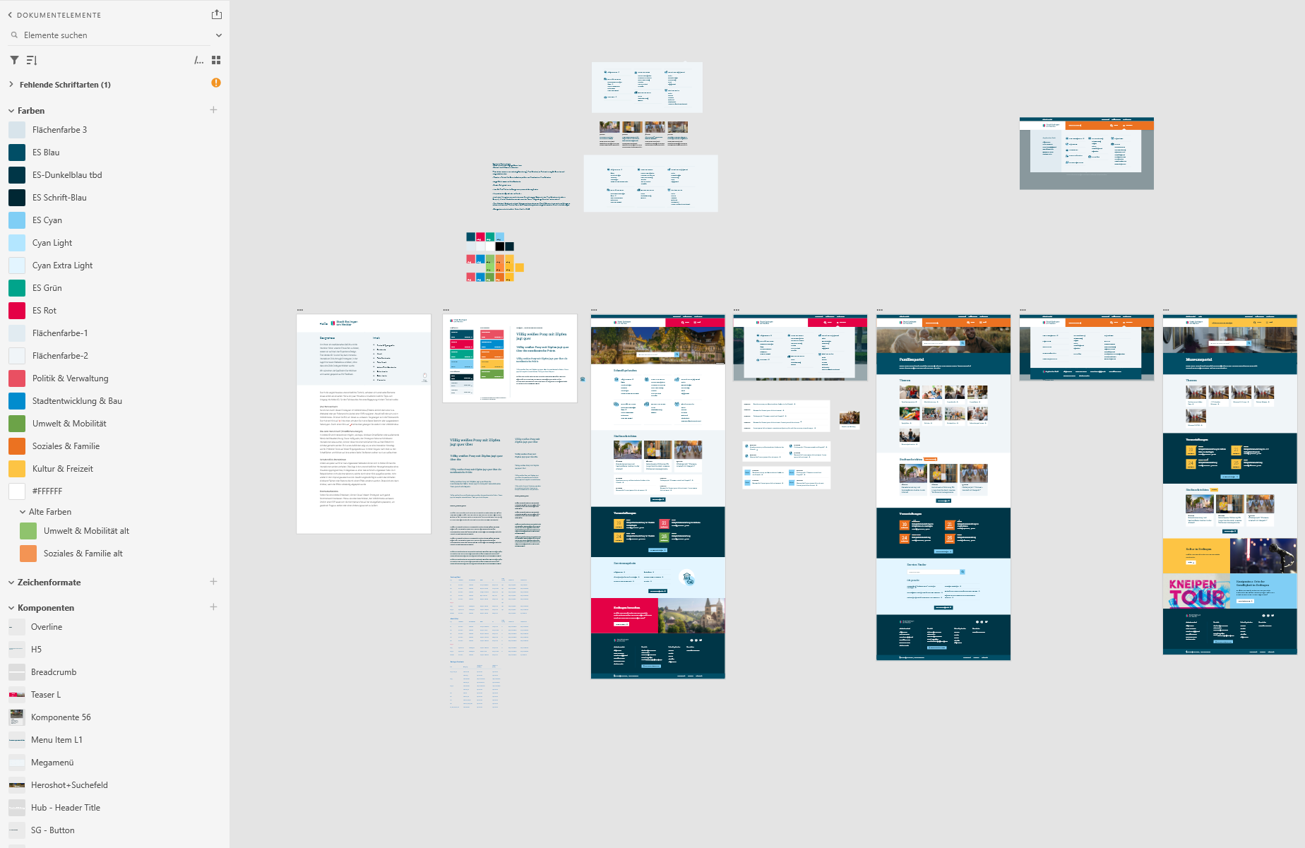 Gestaltung einer Website mit vielfältigen Farben und unterschiedlichen Informationsformaten für eine benutzerfreundliche Erfahrung.